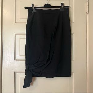 MaxMara black knot bow gathered skirt